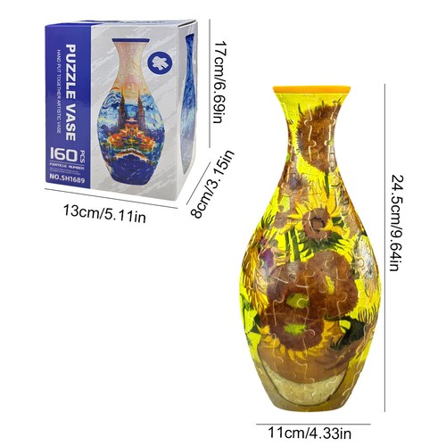 3D Puzzles 160 Pieces DIY Unique Flower Vase 3D Puzzle Vase Gifts (Sunflower) - Photo 11 sur 11