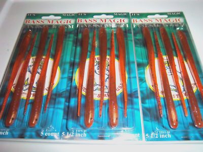 5 Pezzi Di Bass Magic 5 1/2″ Finesse Worms – Per La Pesca Alle Boccalone! (Arancio/Zucca)