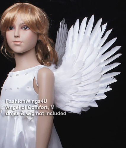 Children's Duo Use Costume Feather Angel Wings Pointing Up/ Down Black or White - 第 17/19 張圖片
