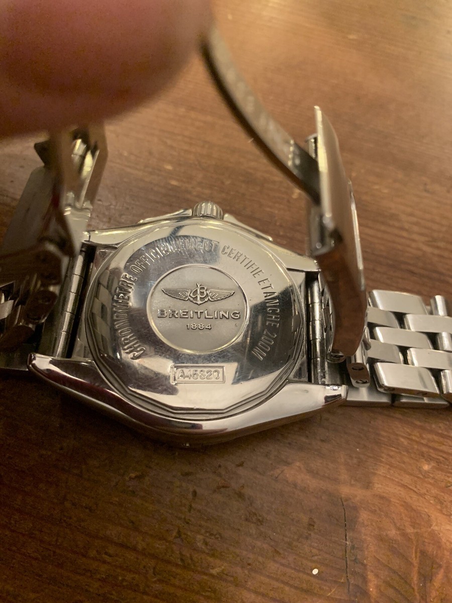 Breitling Galactic 44mm Stainless White Dial Date Watch A45320 Authentic  Grnty