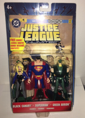 Justice League Unlimited 3 PK. BLACK CANARY SUPERMAN GREEN ARROW 2005 J1639