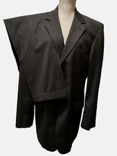 Jos A Bank Signature Mitchel Men's Dark Gray Pinstriped Wool Pants Suit 43L 36W