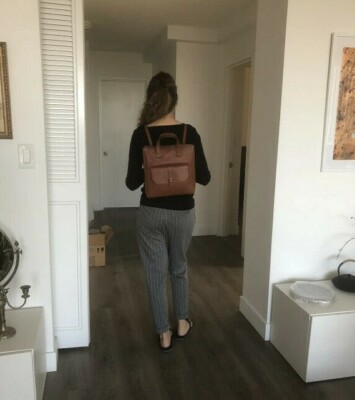 Fossil Hunter Brown Leather Backpack SHB2695210 Brass  display picture 3