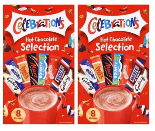 2 x CELEBRATIONS HOT CHOCOLATE 16 SACHETS Christmas Present Gift BRAND NEW - Picture 1 of 3