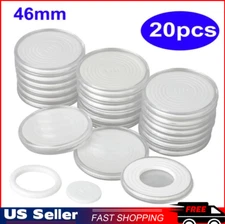 20Pcs Clear Plastic Round Coin Cases Capsules Container Holder Storage Box 46mm