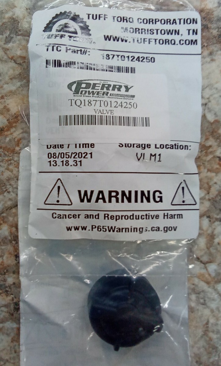 New Genuine OEM Tuff Torq Transmission Vent Valve Cap 187T0124250