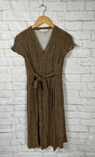 LOFT Womens Animal Print Button Front Midi Shirt Dress Size 0 Petite
