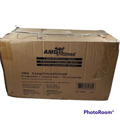 50 Pack AMD Medicom Ritmed Laboratory Coat Sz XL Extra Large White A8044