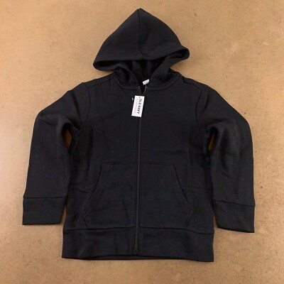 Old Navy Gender-Neutral Youth Size Medium (8) Black Zip-Front Hoodie NWT
