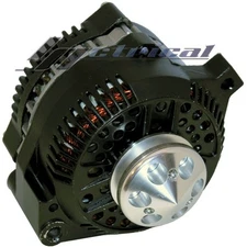 HIGH OUTPUT 250 AMP ALTERNATOR For FORD MUSTANG BLACK BILLET PULLEY 1 ONE WIRE