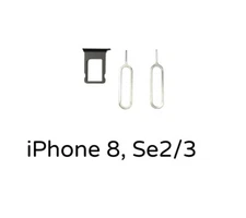 IPHONE 8/ SE 2020/22 BLACK/SPACE GRAY SIM CARD TRAY WITH SIM EJECT TOOL