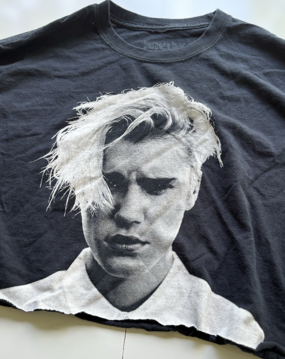 Justin Bieber Purpose Tour Dates T Shirt L/S Cutoff Mid Altered Sz