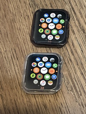 Aconic 44mm. Apple Watch Protective Bumper Cases 2pk Clear & Transluc Black C509