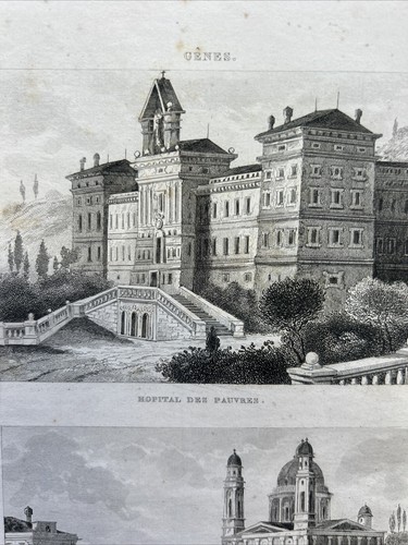 Genoa, Hospital Dei Urchin & Bridge Of Orsignano. By Italy Picturesque Year 1836 - Picture 3 of 6
