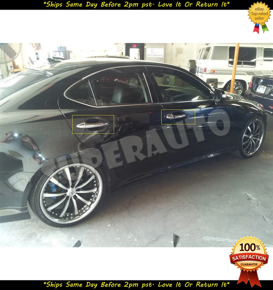 PARA LEXUS IS250+IS350+ISF SEDÁN 4 PUERTAS CROMO MANIJA CUBIERTAS SUPERPOSICIONES 06 07 08 09 10 Foto 2 de 2