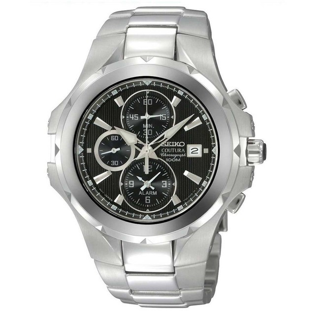 seiko coutura men's steel bracelet chronograph watch