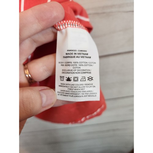 Polo Nike bambina rossa bianca a righe cotone manica corta vestito taglia media - Foto 4 di 6