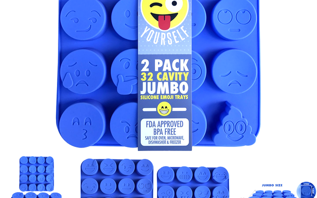 JUMBO sized Silicone EMOJI Molds for Baking Chocolate Candy Cookies
