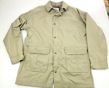 VTG WOOLRICH USA Size L Wool Lined Hunt Field Chore Coat Jacket Khaki Tan