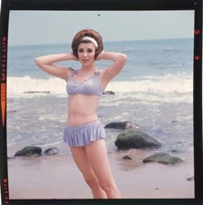 Beverly Adams 1960's Bikini Pin up Photo Shoot Original 2 1/4 Transparency
