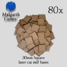 80x Square 30mm MDF Miniature Bases Warhammer Laser Cut 40K FREE SHIPPING