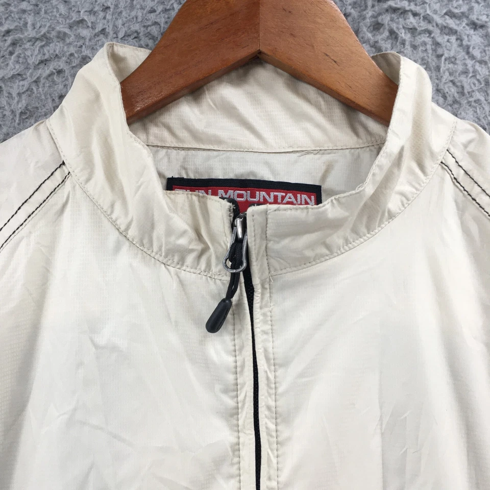 Sun Mountain Windbreaker Zip Up Jacket Mens L Beige Long Sleeve Mock Neck Pocket - Image 3 of 4