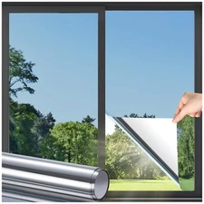 DOWELL Window Privacy Film, One Way Window Tint for Home, Static Cling Anti U...