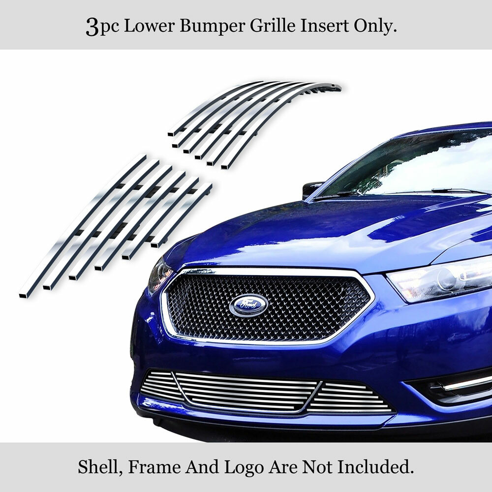 Fits 2013-2019 Ford Taurus W/ Honeycomb Lower Stainless Chrome Billet Grill