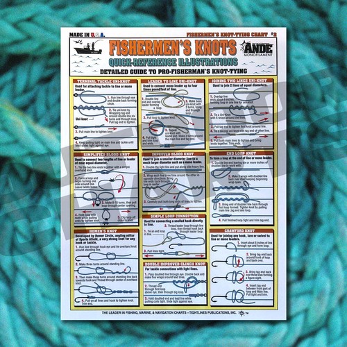 Set Legatura Nodi Pescatori #1-8 - Guida Riferimento Rapido Impermeabile | Portatile e - Foto 3 di 12