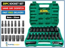 Deep Impact Socket Set 1/2 Inch Drive 20Pcs Metric 8-32mm Garage Workshop 25-62