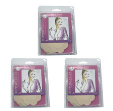 3 Pks Braza Supportables Petal Tops Nipple Covers 3 Pair Per Pack, 9 Pair Total