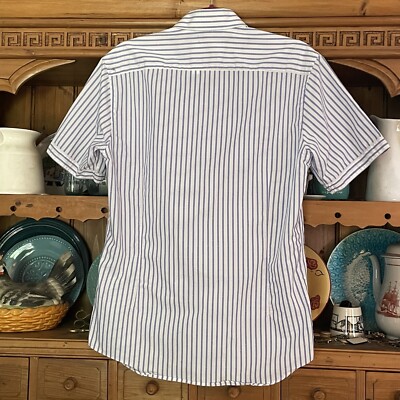 Renoma Paris Sz S Mens Slim Blue Striped Nautical Short