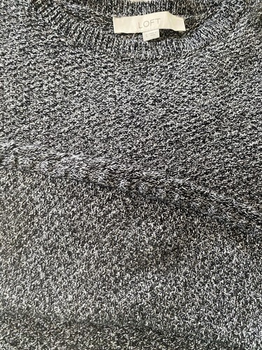 Ann Taylor LOFT GRAY CABLE KNIT SWEATER Women's Small Pullover Office Dressy EUC - Picture 6 of 12