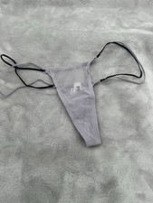   VICTORIA  S SECRET   PINK  MESH Micro Strappy Thong SPRING VIOLET MEDIUM    