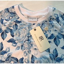 Bums Roses Kids "My Something Blue" Bamboo Sweatshirt and Joggers Set 4T NWT