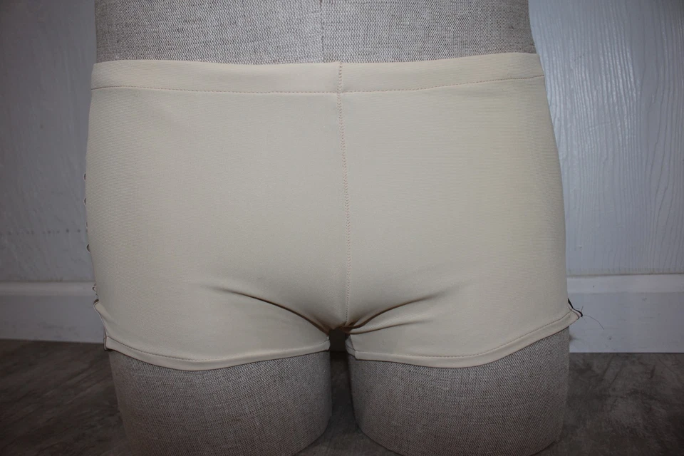 Pantalones Cortos de Natación Vintage MALE POWER Beige Claro Ciclismo Posando Traje de Baño 28-30 PEQUEÑO S Foto 2 de 4