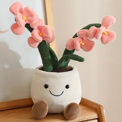 JellyCat Amuseables Pink Orchid Flower Plant Soft Plush Toy 35cm 50%OFF