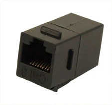 Keystone Jack Insert/Coupler Type Cat 6 RJ45 Networking  Black