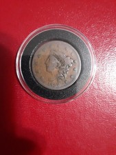 1837 Coronet Matron Head Large Cent F N-6 Very Good Details On Coin 