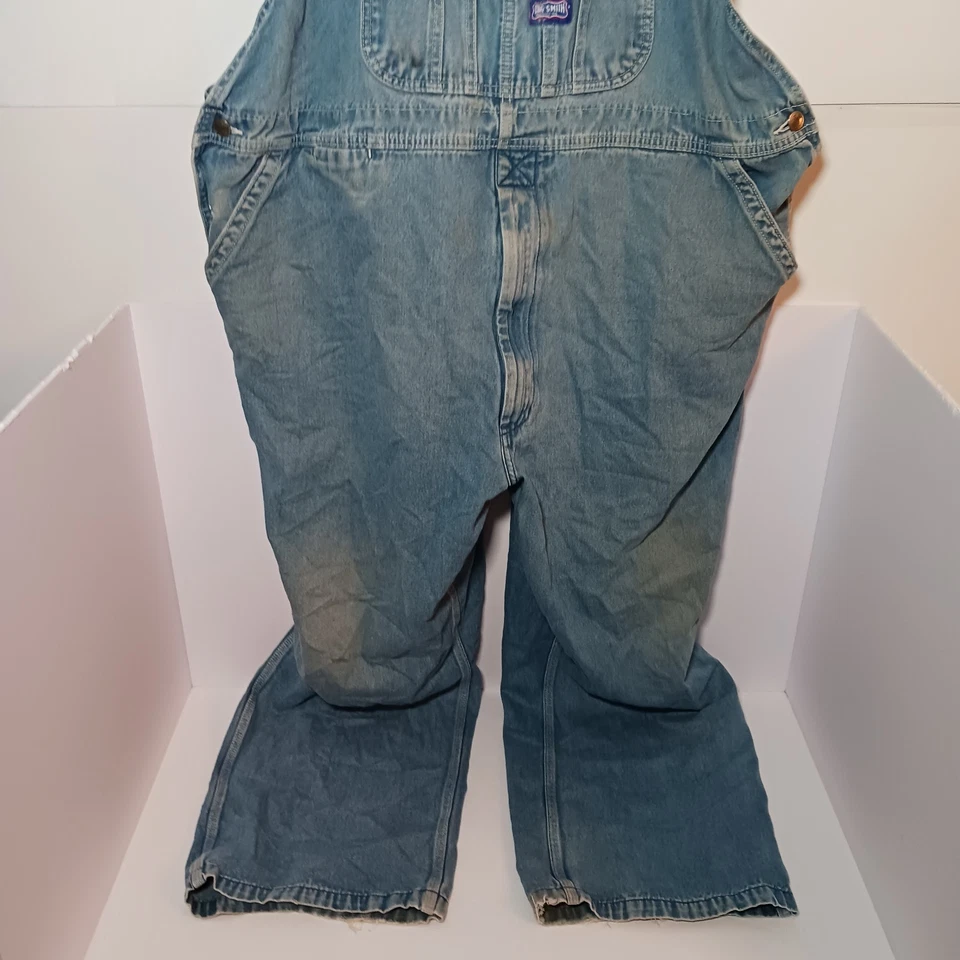 Mono con tirantes de mezclilla Big Smith calce relajado para hombre talla 48X30 azul algodón P300581 Foto 3 de 4