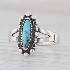 Vintage Native American Turquoise Ring Sterling Silver Size 7.25