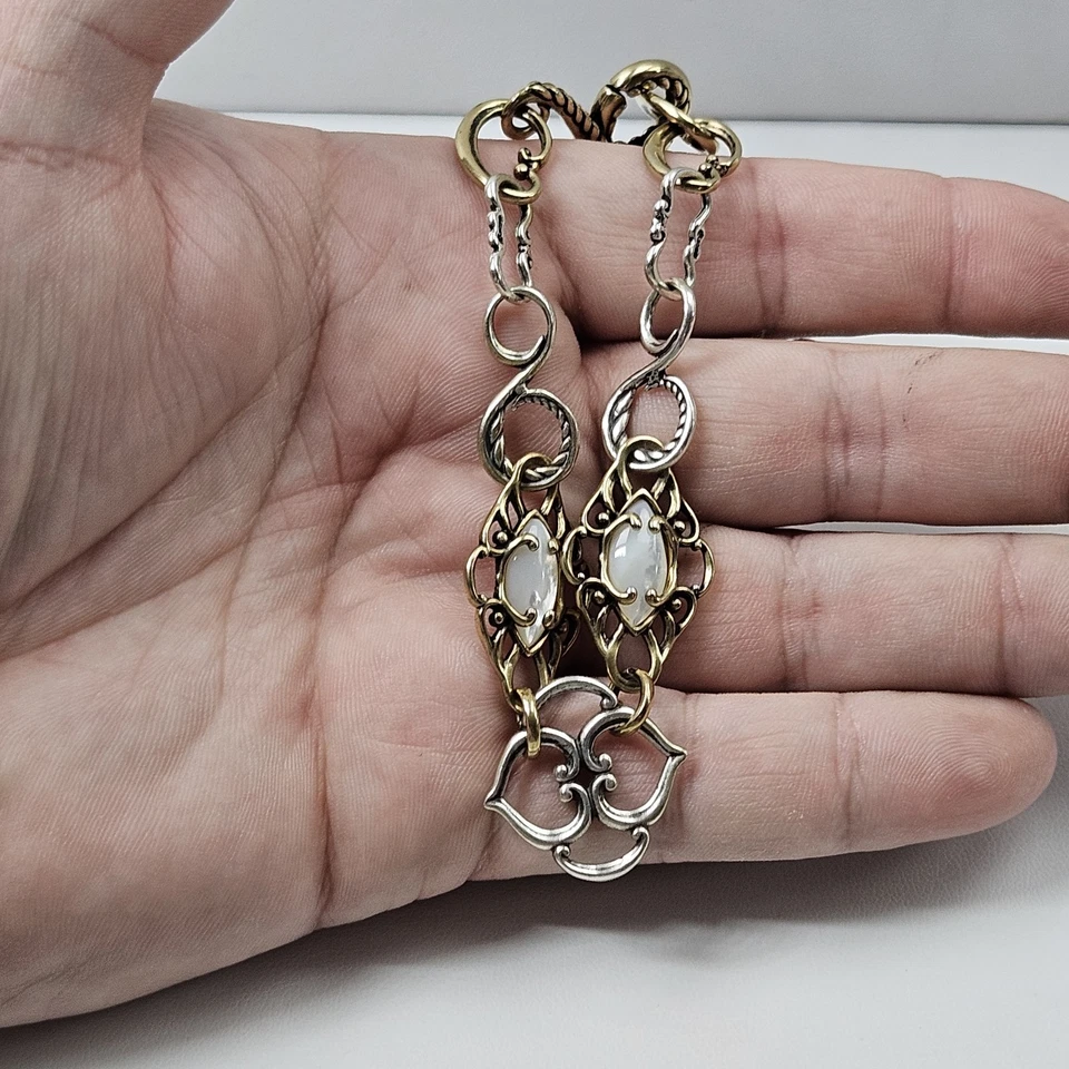 Pulsera Carolyn Pollack Relios Plata de Ley 925 Latón Madreperla Eslabones Foto 2 de 4