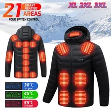 21 Areas Electric USB Heated Jacket Battery Optional Men Women Heat Thermal Coat