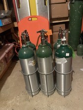 Lot of 5 Size D Medical Oxygen Cylinders Portable Ambulance EMS