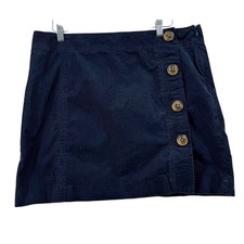 Vineyard Vines Navy Blue Corduroy Button Front Mini Skirt Women's Size 14