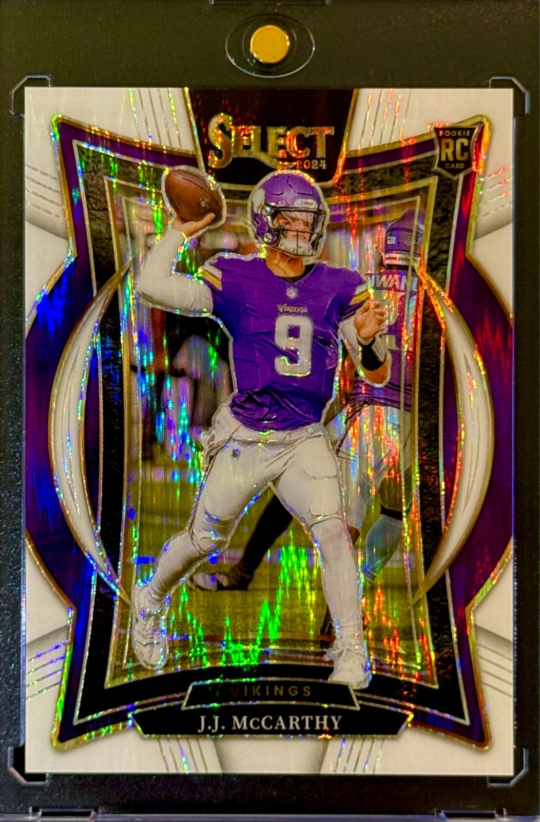 JJ McCarthy - Vikings RC 2024 Select Concourse Level #24 White Prizm Shock /199!