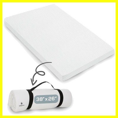 Pack and Play Mattress Pad 38'' x 26'' Waterproof Roll Up Memory Foam Topper