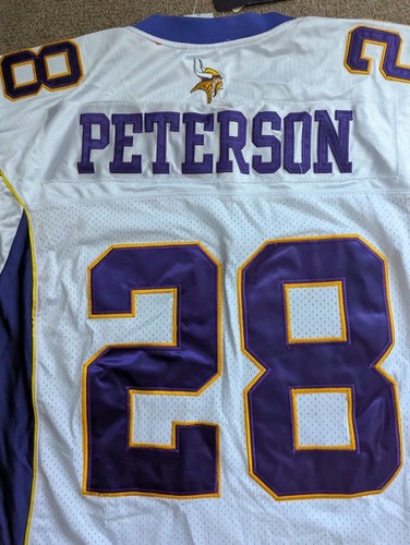 New Authentic Minnesota Vikings Jersey Adrian Peterson #28 Reebok NFL Size 48 - Picture 10 of 12
