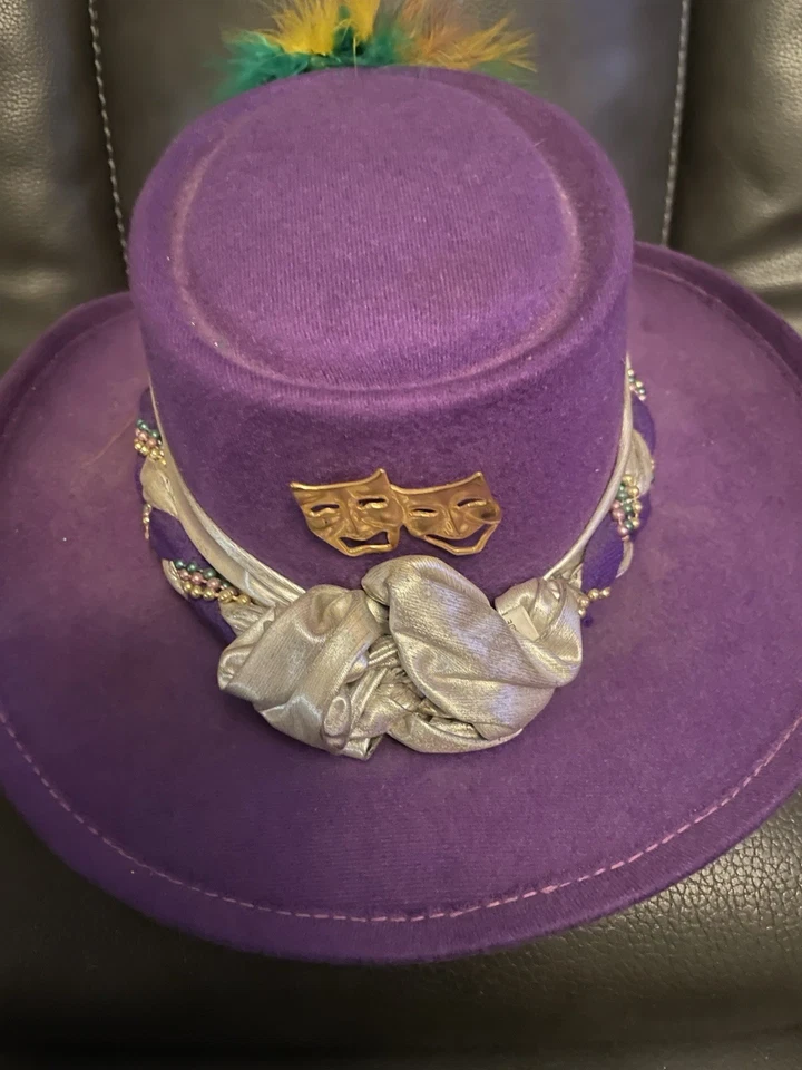 Pigalle Western Purple Felt Mardi Gras Hat - Image 3 of 4