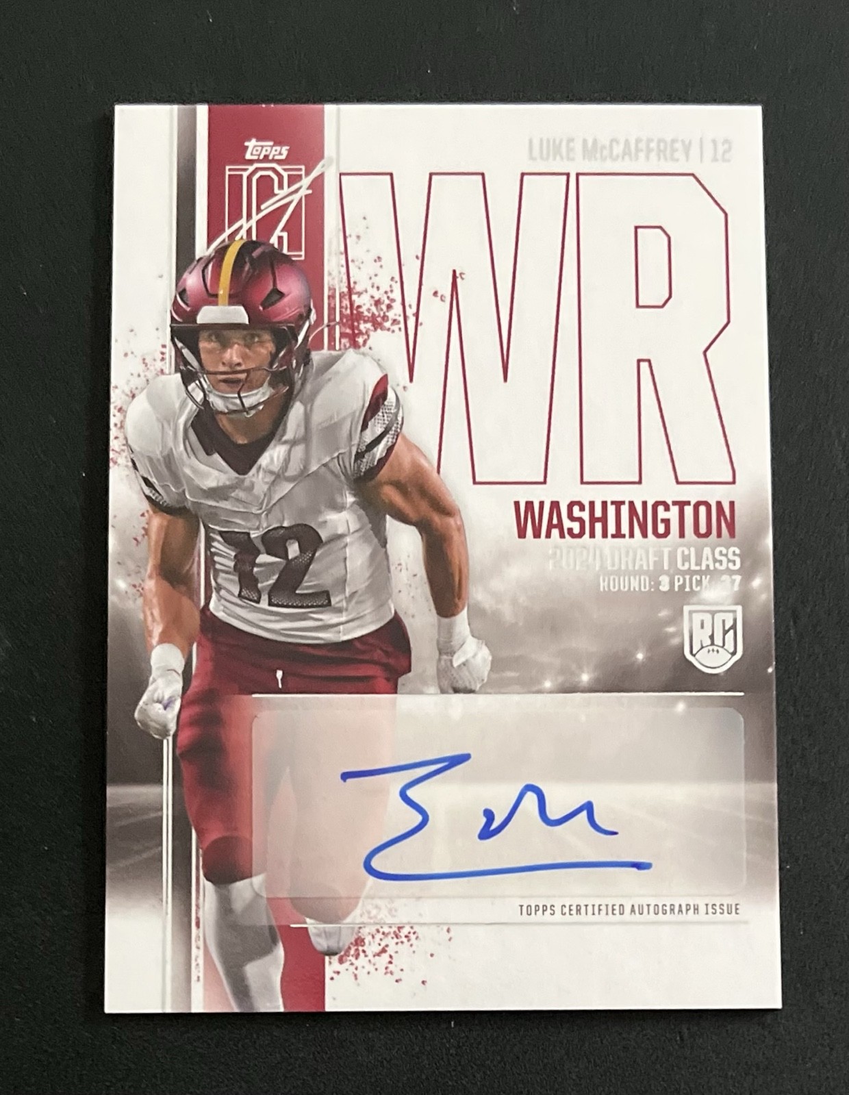 Luke McCaffrey Topps Signature Class Rookie Class Autograph Variation #RCALMC Base